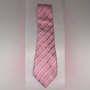 KAILONG Handmade 100% Silk Men's Pink Striped Tie NEW